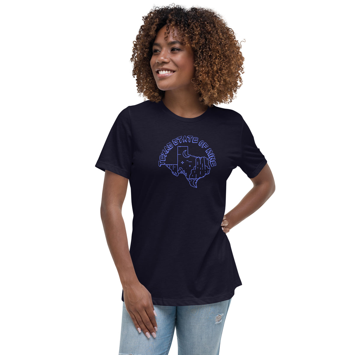 Navy blue t shirt ladies best sale